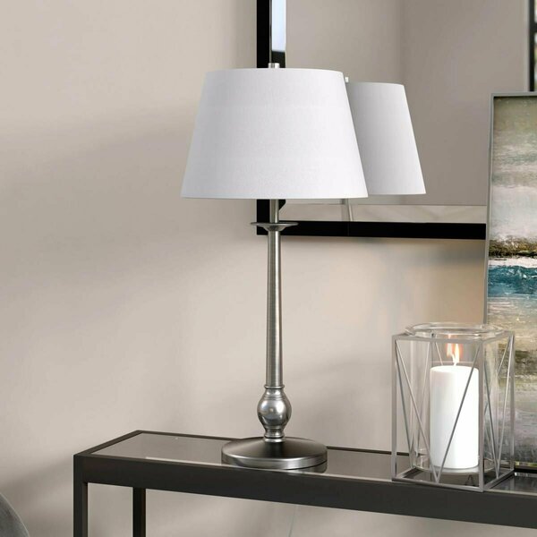 Hudson & Canal 28 in. Wilmer Table Lamp with Fabric Shade, Brushed Nickel TL1538